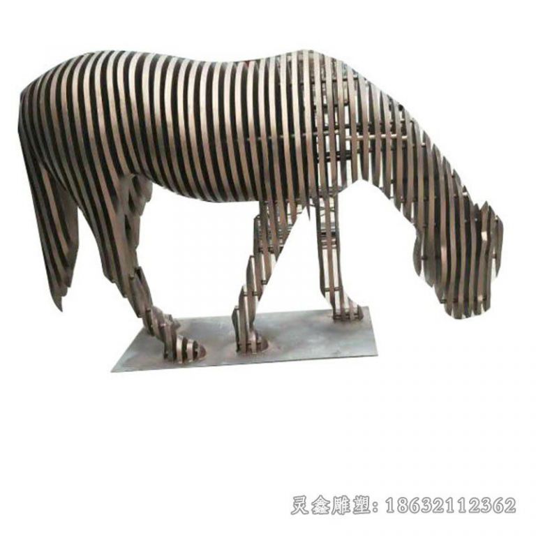 不锈钢镂空马商场雕塑
