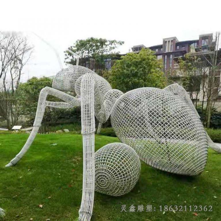 镂空蚂蚁不锈钢校园雕塑