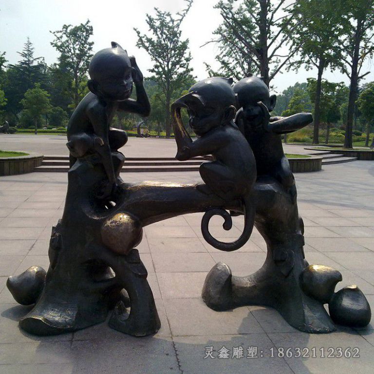 生肖猴城市景观铜雕