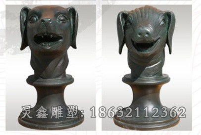十二生肖商场景观铜雕