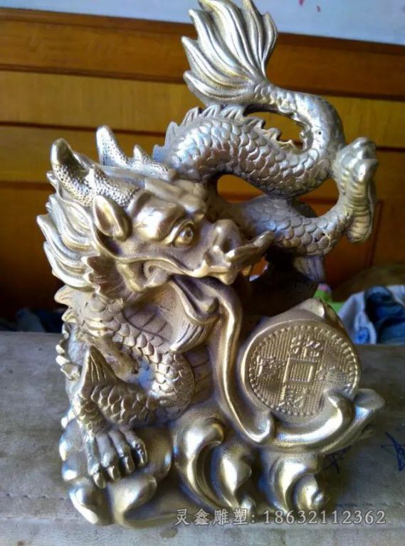 生肖龙校园景观铜雕