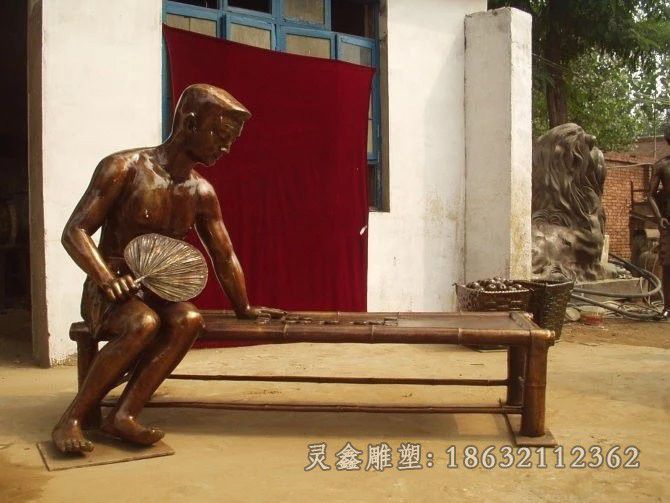 街边下象棋景观铜雕