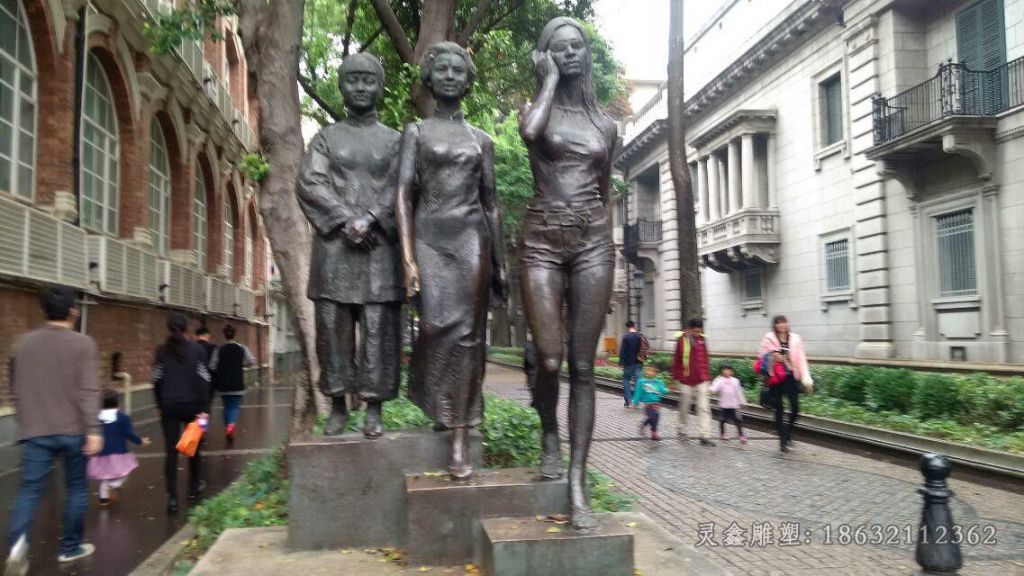 街边景观抽象人物铜雕