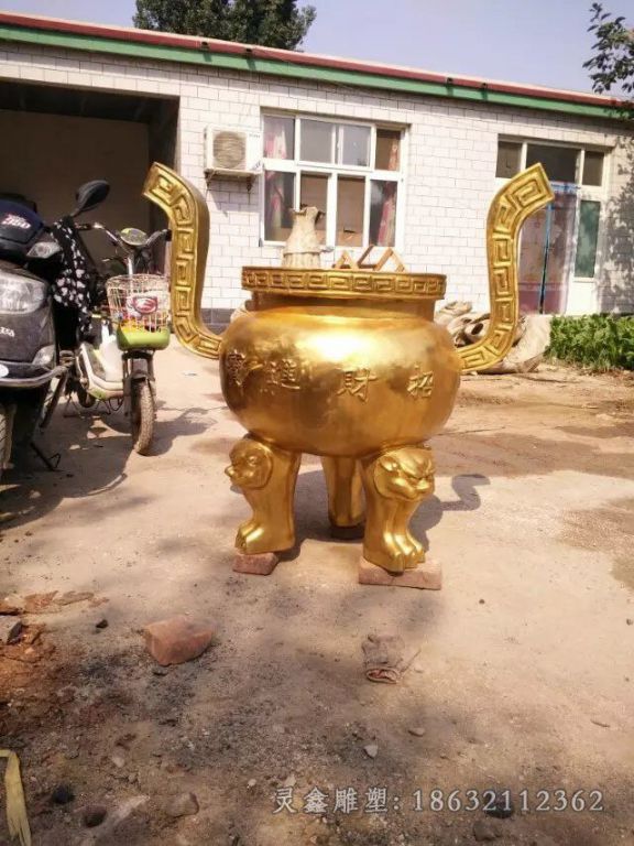 金色香炉户外景观铜雕