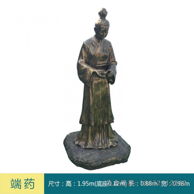 古人中医制药园林铜雕