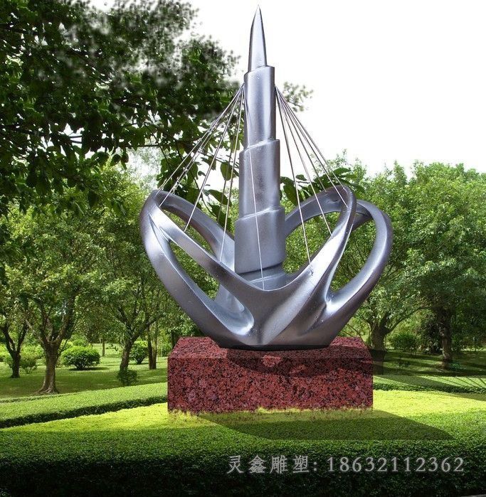 不锈钢镜面标志校园雕塑