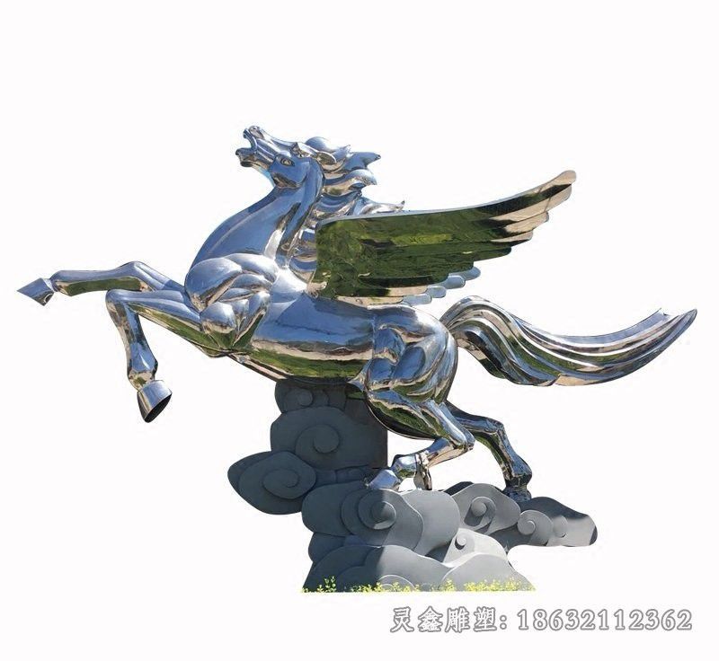 不锈钢展翅马城市雕塑