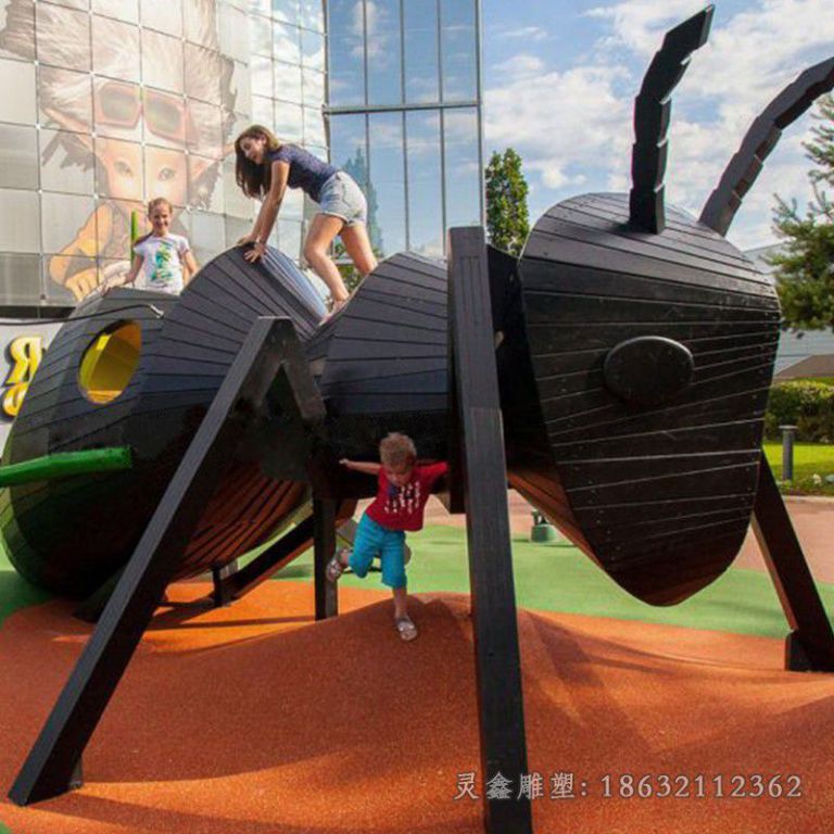 不锈钢几何蚂蚁校园雕塑
