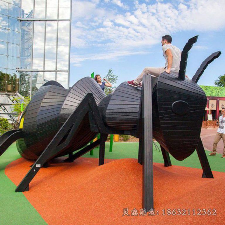 不锈钢几何蚂蚁公园雕塑