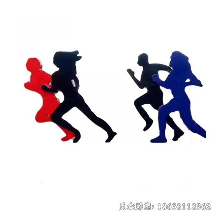 不锈钢彩绘运动人物雕塑
