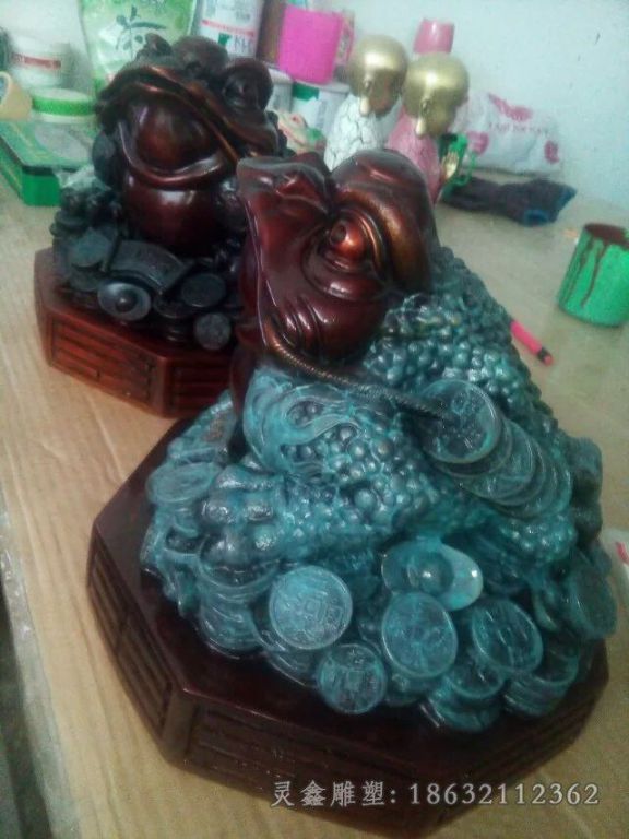 神兽金蟾校园景观铜雕
