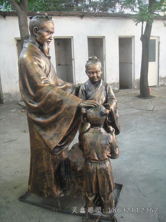 古代孔融让梨园林铜雕