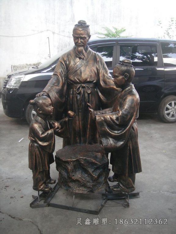 古代孔融让梨小区铜雕