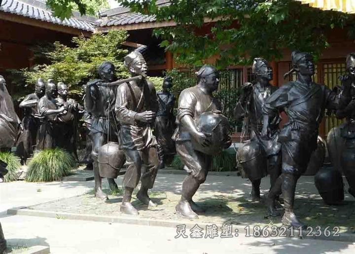 酒文化景区人物铜雕