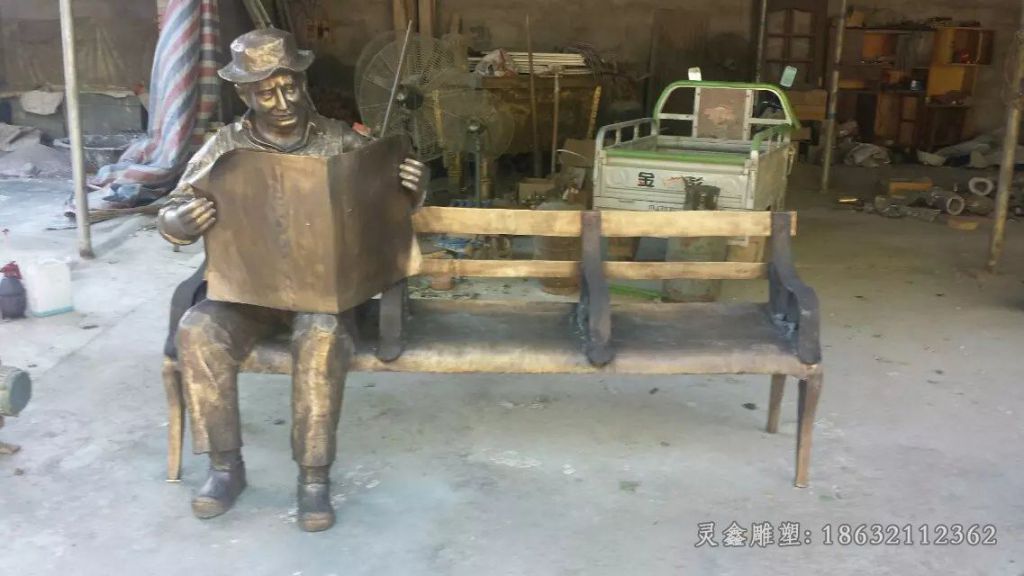 西方人物广场小品铜雕