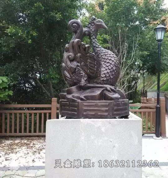 朱雀神兽公园景观铜雕