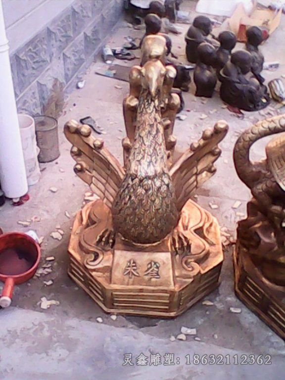 古代神兽朱雀景观铜雕