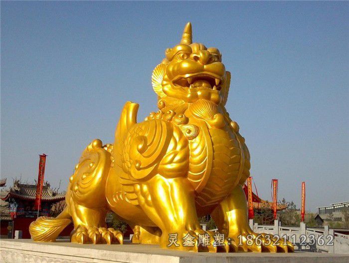 神兽金色谛听城市铜雕