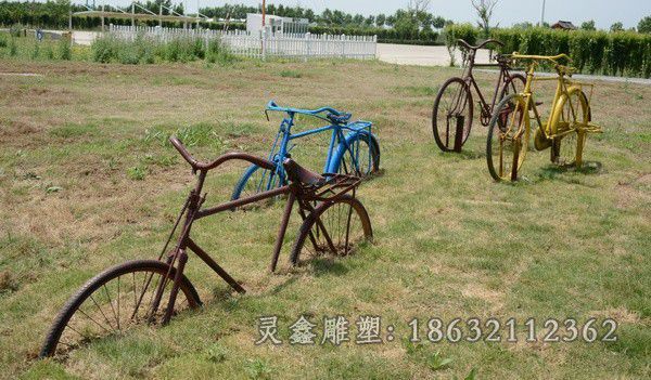 抽象自行车商场不锈钢雕塑