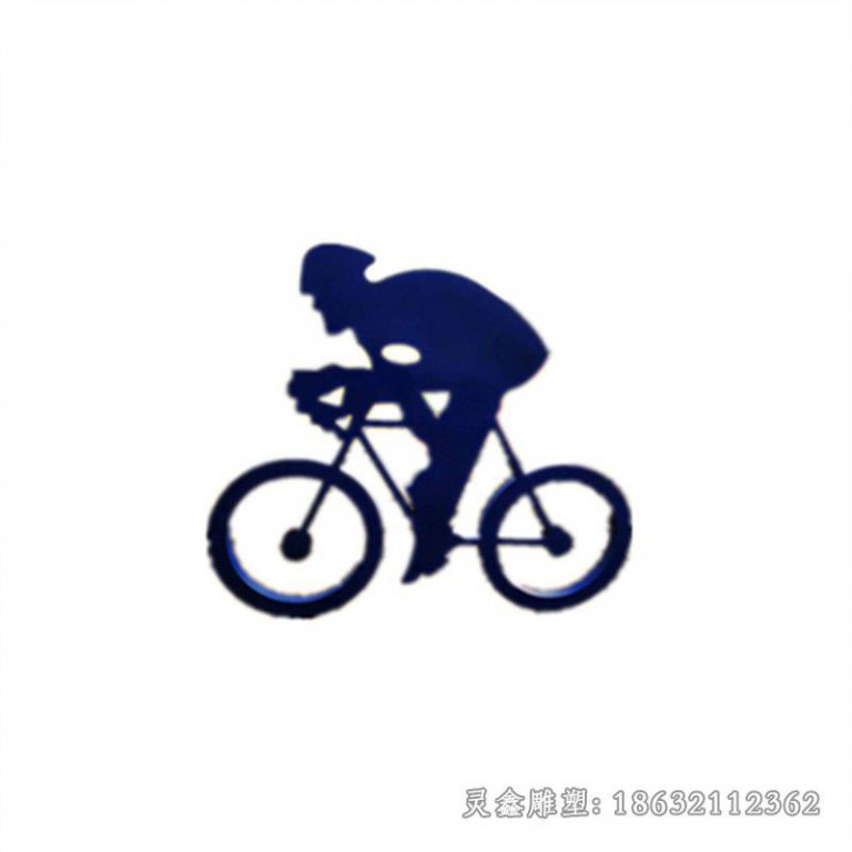 抽象自行车街边不锈钢雕塑