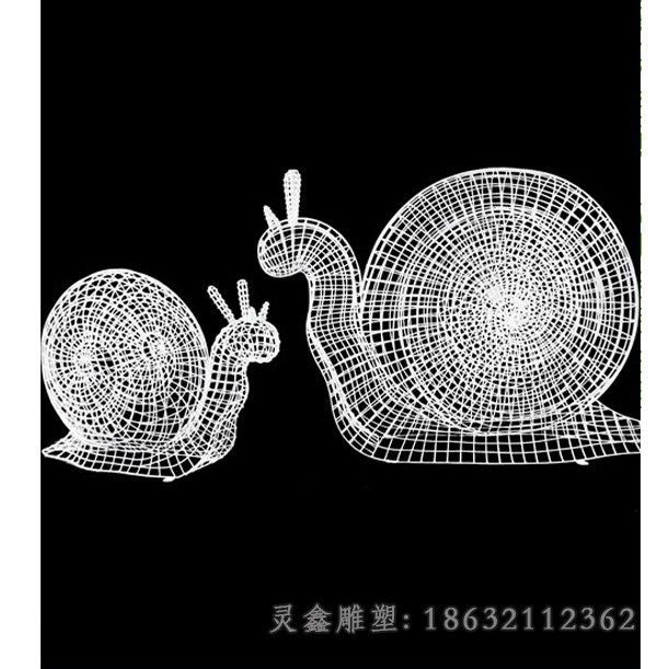 镂空蜗牛别墅不锈钢雕塑