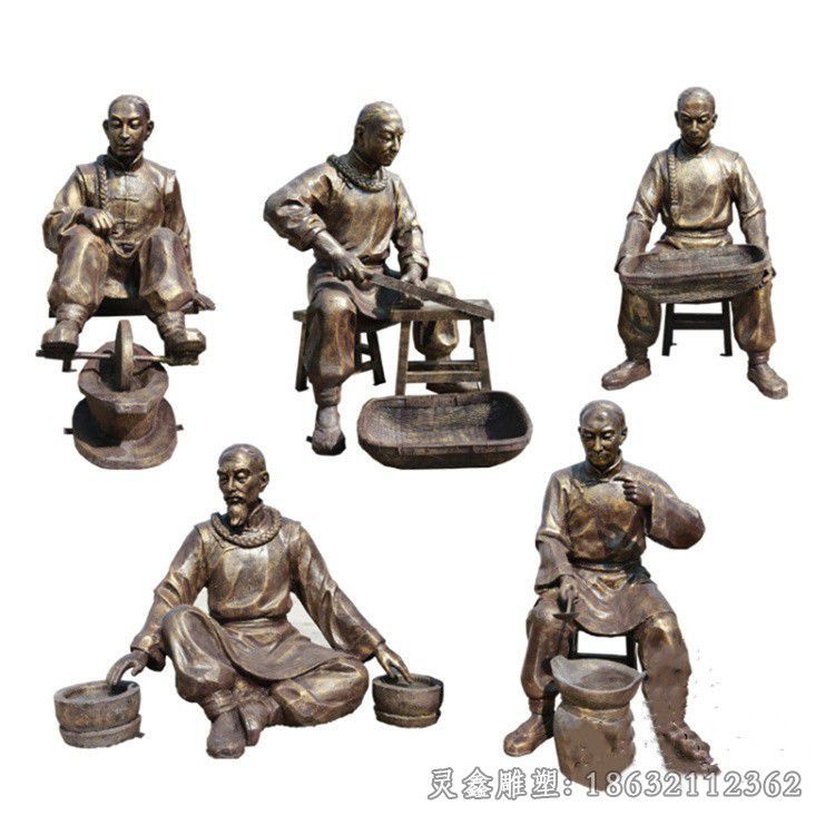 中医人物小区景观铜雕