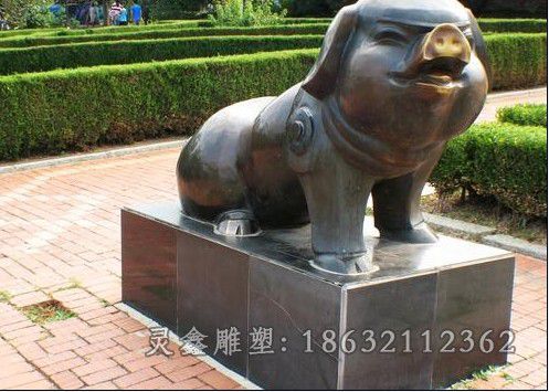 十二生肖猪动物景观铜雕