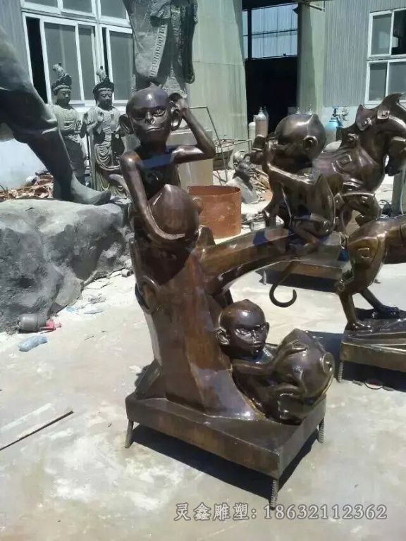 生肖猴公园景观铜雕