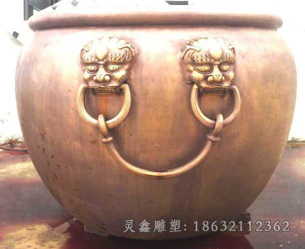 圆形水缸广场景观铜雕