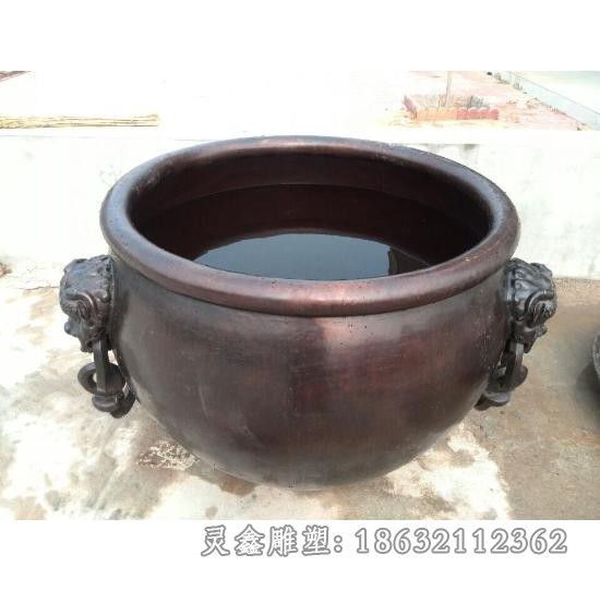 圆形水缸园林景观铜雕