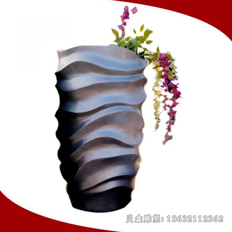 不锈钢抽象花盆商场雕塑