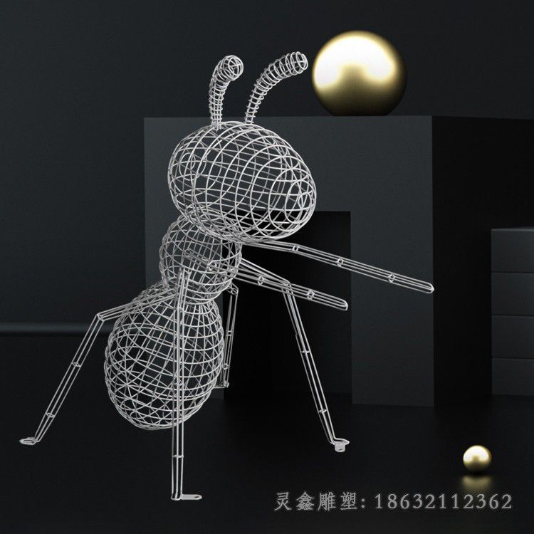 不锈钢白色蚂蚁校园雕塑