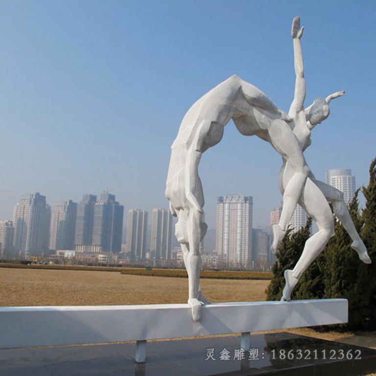 不锈钢体操运动人物雕塑