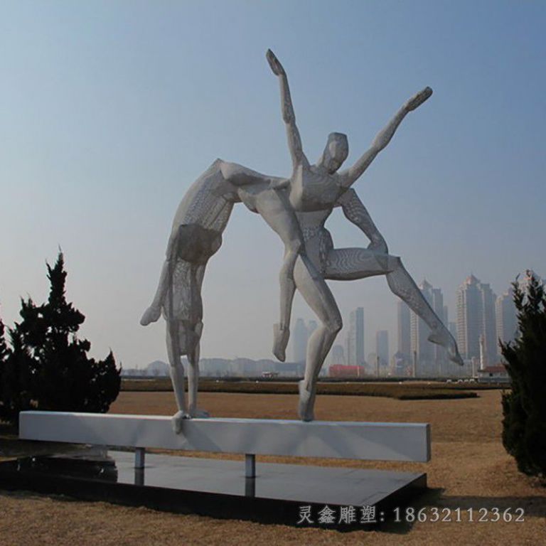 不锈钢体操运动景观雕塑