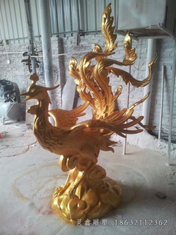 神兽凤凰园林景观铜雕