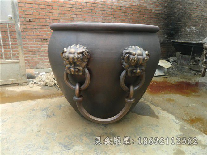 水缸校园抽象景观铜雕