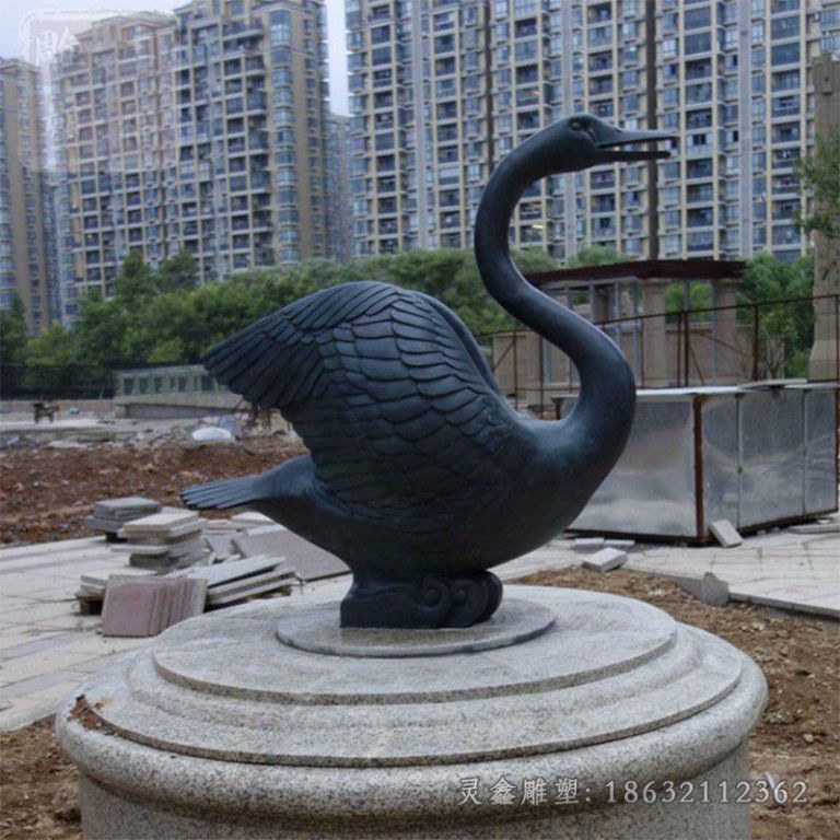 青铜天鹅城市动物铜雕