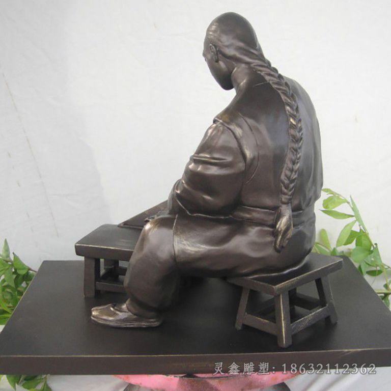 古代人物制药广场铜雕