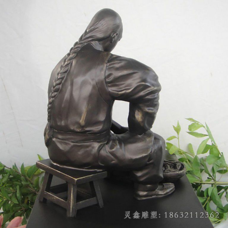 古代人物制药校园铜雕
