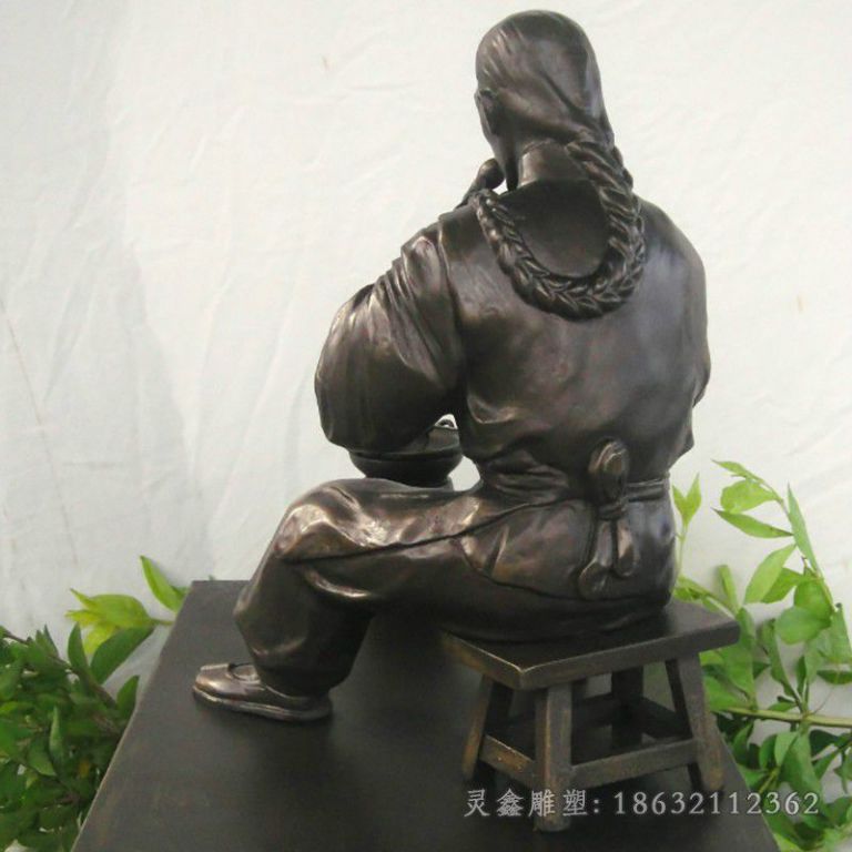 古代人物制药户外铜雕