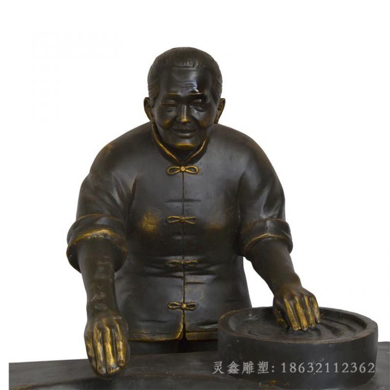 民俗文化做饭广场铜雕