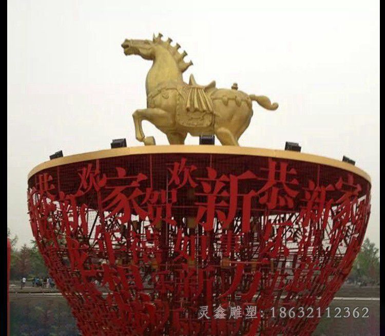 不锈钢动物马城市雕塑