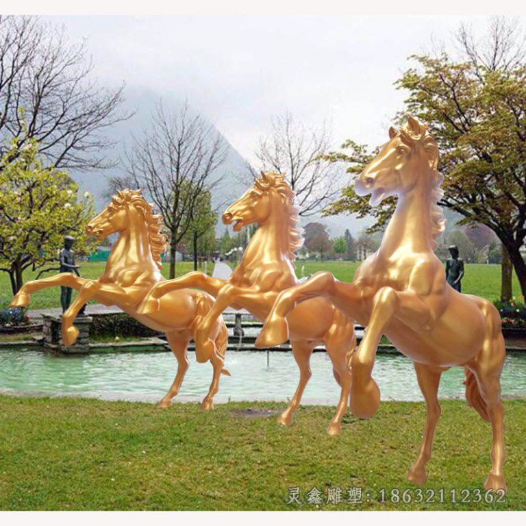 不锈钢动物马园林雕塑
