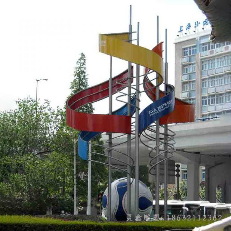 不锈钢足球景区景观雕塑