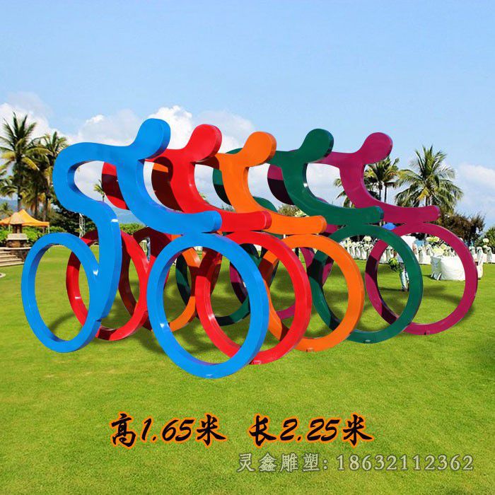 自行车不锈钢公园雕塑