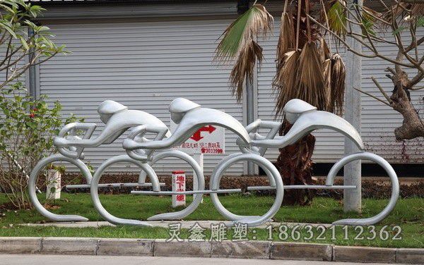 镜面自行车不锈钢雕塑