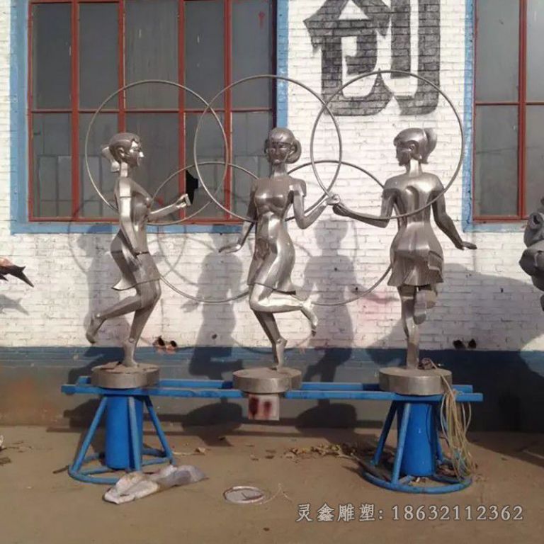 不锈钢自由体操运动雕塑