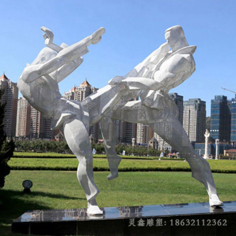 不锈钢几何运动标志雕塑
