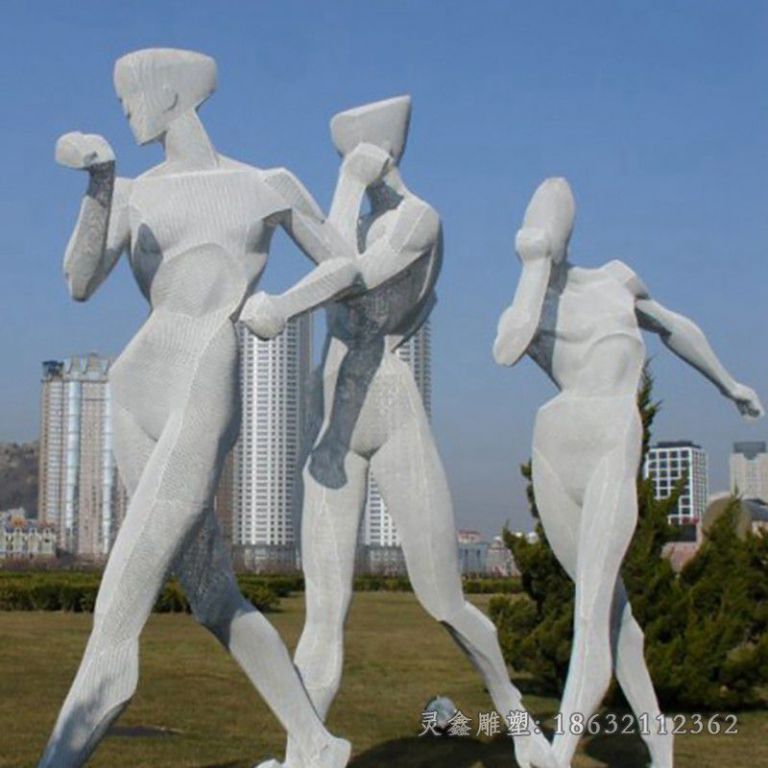 不锈钢竞走运动人物雕塑