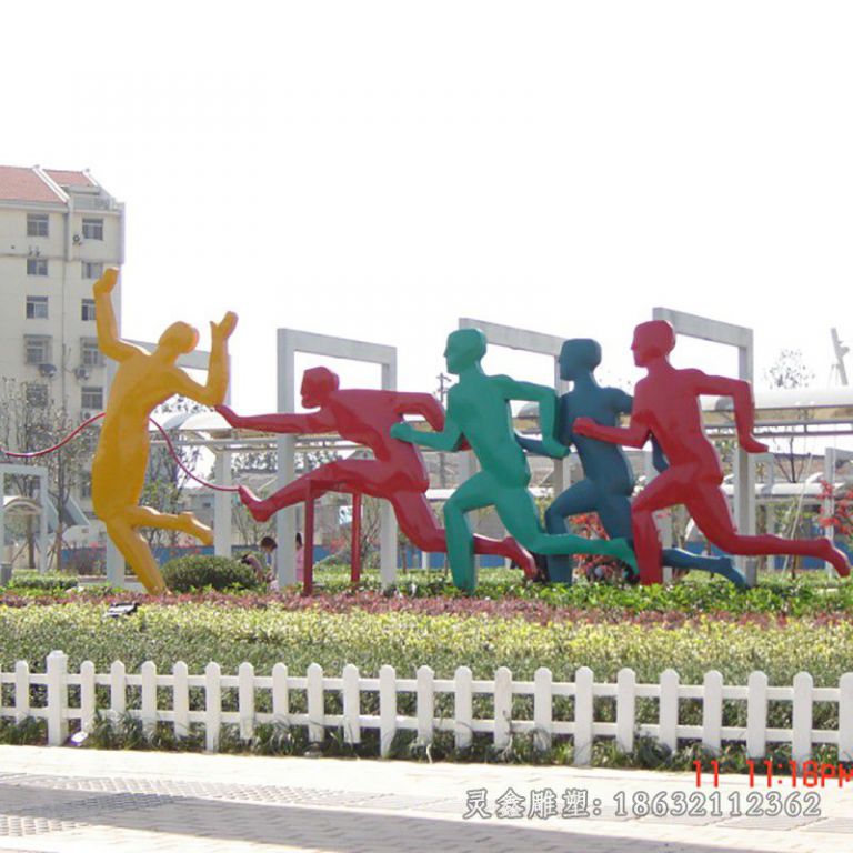 运动抽象标志不锈钢雕塑